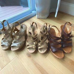 B.O.C 3 pair of wedge sandals